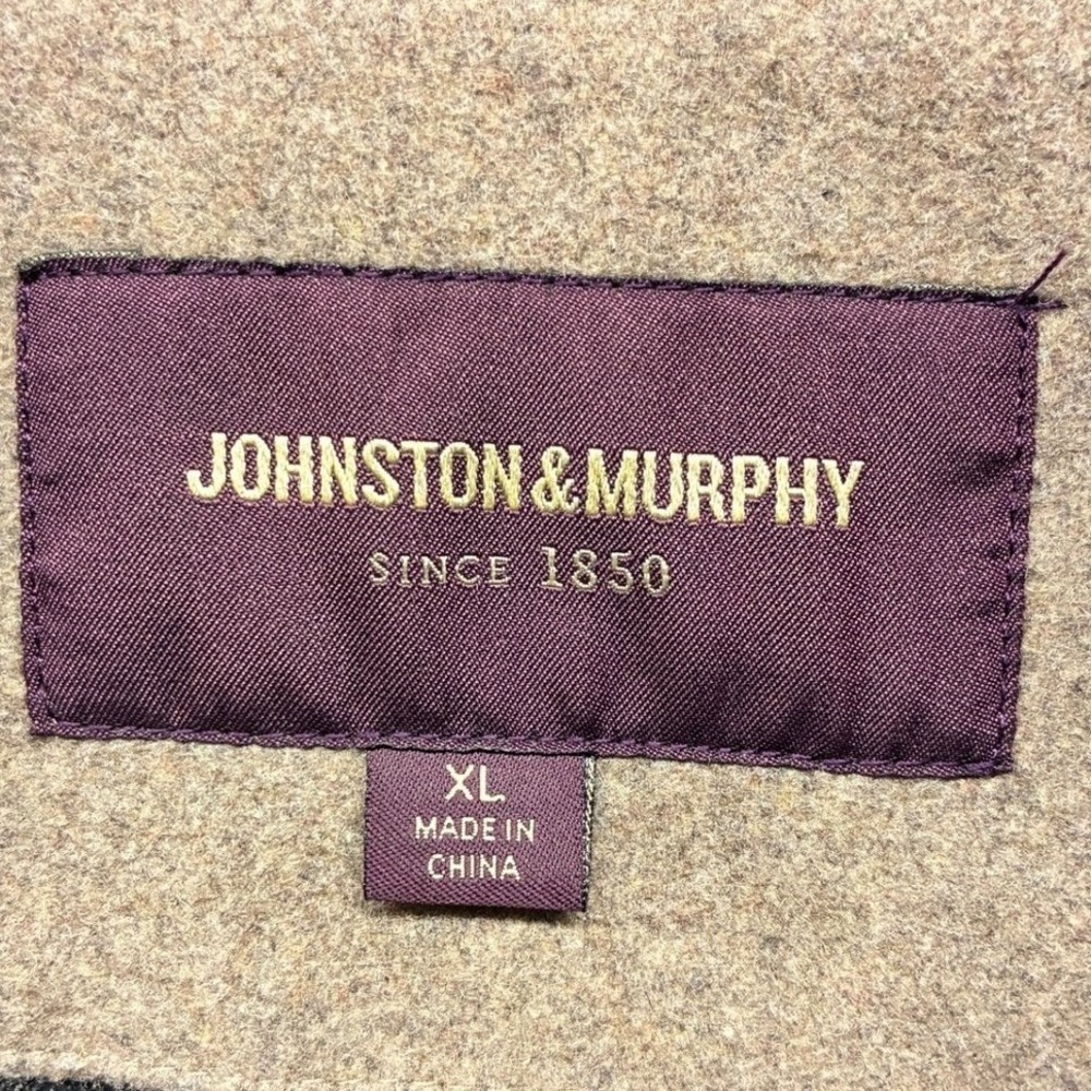 Johnston & Murphy Wool Blend Car Coat Mens XL Tan Camel Business Casual Winter - Picture 5 of 10